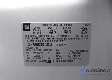 2014 Chevrolet Equinox Ls z USA, uszkodzony, nr VIN 1GNFLEEK0EZ135031